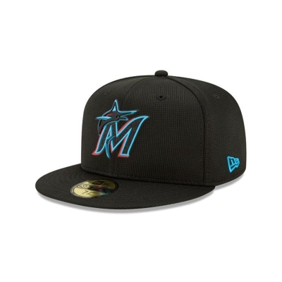 Miami Marlins Gorra | New Era MLB Clubhouse Collection 59fifty Fitted Cap Mexico - Negros